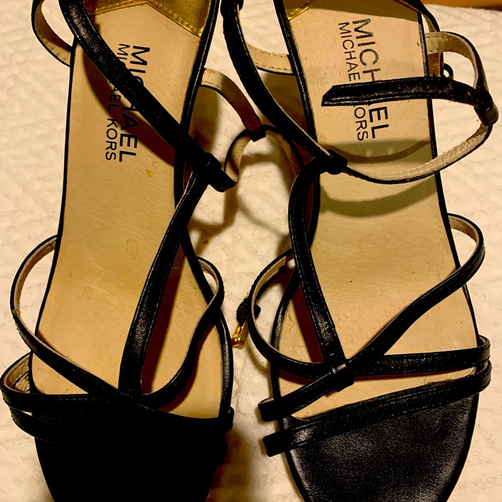Black, wedge sandals